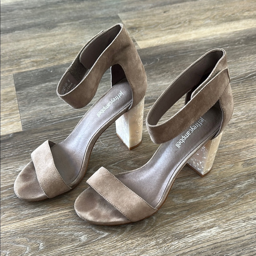 Elegant Taupe Block Heels